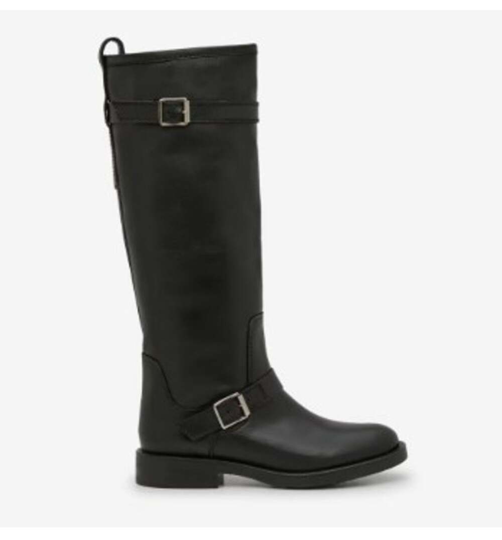NEW Steve Madden Sady Knee-High Moto Boots lug sole black leather women size 8